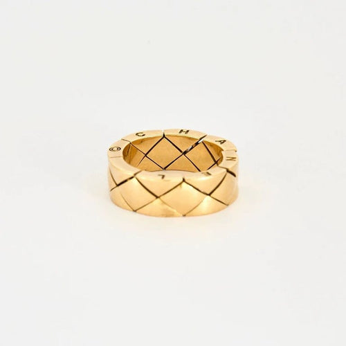 Bague 55 Chanel Matelassée - Bague souple en or jaune 18 carats 58 Facettes