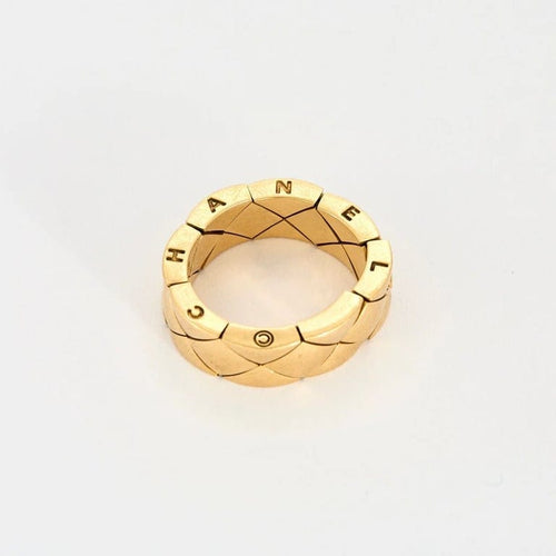 Bague 55 Chanel Matelassée - Bague souple en or jaune 18 carats 58 Facettes