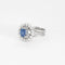 Bague 50 Bague marguerite ronde en platine avec saphir et diamants 58 Facettes