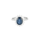 Bague 55 Bague marguerite en or gris 18 carats saphir et diamants 58 Facettes