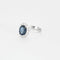 Bague 55 Bague marguerite en or gris 18 carats saphir et diamants 58 Facettes
