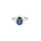 Bague 55 Bague marguerite en or gris 18 carats saphir et diamants 58 Facettes
