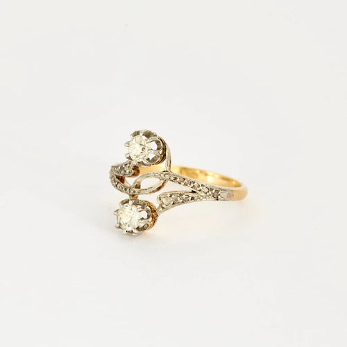 Bague 56 Bague Toi & Moi - Diamants taille ancienne 58 Facettes