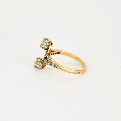 Bague 56 Bague Toi & Moi - Diamants taille ancienne 58 Facettes