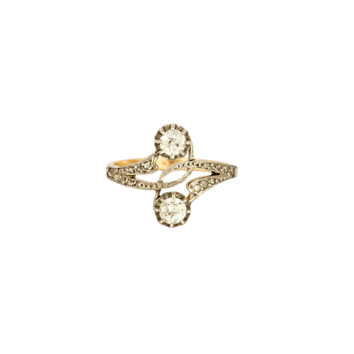 Bague 56 Bague Toi & Moi - Diamants taille ancienne 58 Facettes