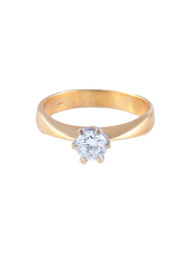 Bague 50 Solitaire - Bague en or rose 750 avec diamant 0,30 ct 58 Facettes