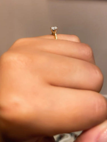 Bague 50 Solitaire - Bague en or rose 750 avec diamant 0,30 ct 58 Facettes