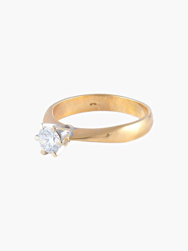 Bague 50 Solitaire - Bague en or rose 750 avec diamant 0,30 ct 58 Facettes