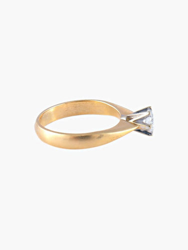 Bague 50 Solitaire - Bague en or rose 750 avec diamant 0,30 ct 58 Facettes
