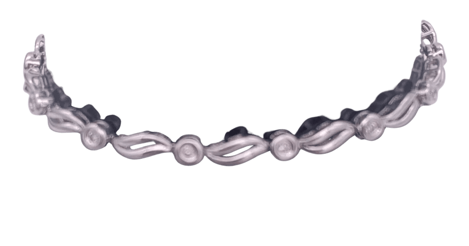 Bracelet Bracelet ouvrant en or gris 18 ct et diamants 58 Facettes