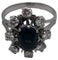 Bague 52 Bague marquise en or gris avec saphir et diamants 58 Facettes