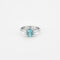 Bague 52 Bague - Aigue-marine et diamants en or gris 58 Facettes