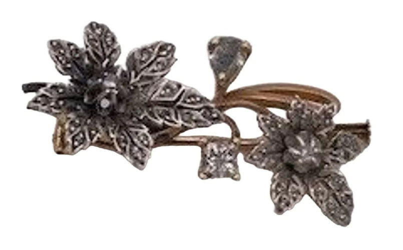 Broche Broche fleur bicolore en or et diamants 58 Facettes