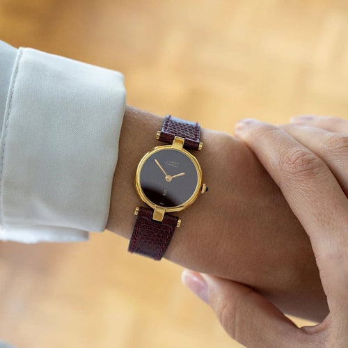 Montre Cartier Must Vendôme - Montre SM en vermeil, cadran bordeaux 58 Facettes