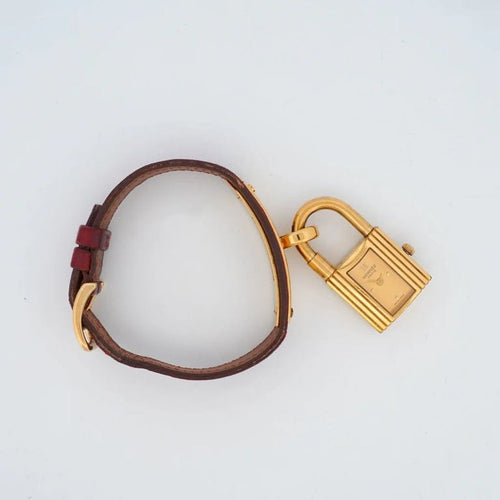 Montre Hermès Kelly - Montre à cadran champagne en acier plaqué or 58 Facettes
