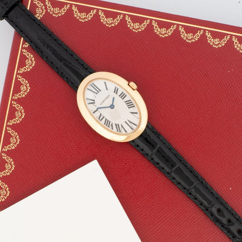 Montre Cartier Baignoire - Montre medium en or jaune, cadran argenté romain 58 Facettes