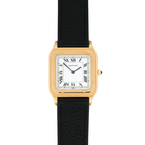 Montre Cartier Santos-Dumont - Montre ultra-plate en or jaune 18k 58 Facettes