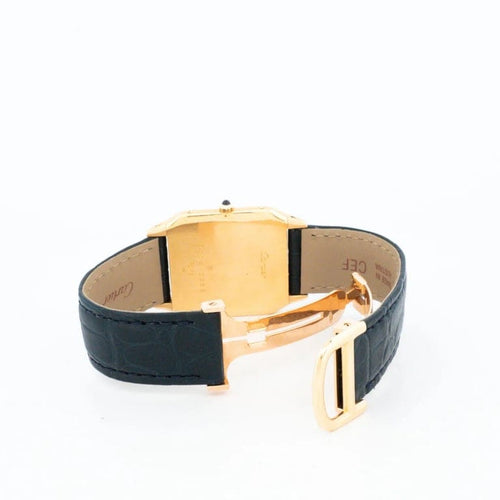 Montre Cartier Santos-Dumont - Montre ultra-plate en or jaune 18k 58 Facettes