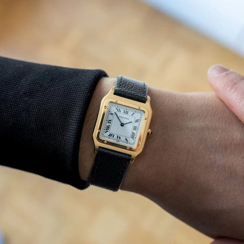 Montre Cartier Santos-Dumont - Montre ultra-plate en or jaune 18k 58 Facettes