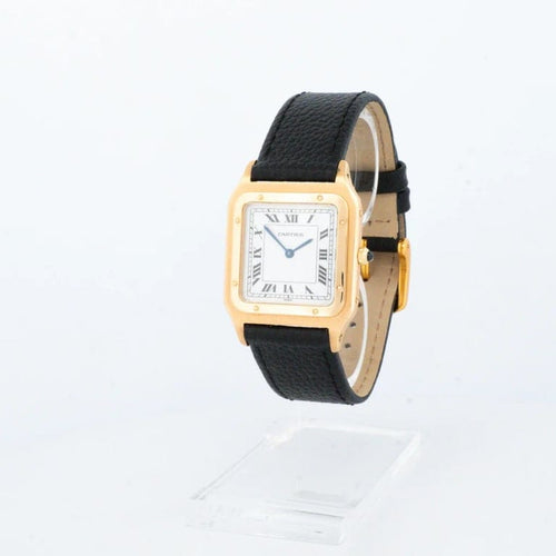 Montre Cartier Santos-Dumont - Montre ultra-plate en or jaune 18k 58 Facettes