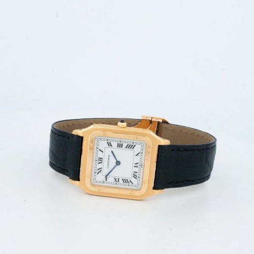 Montre Cartier Santos-Dumont - Montre ultra-plate en or jaune 18k 58 Facettes