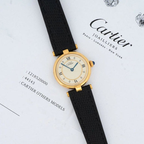 Montre Cartier Must Vendôme - Montre SM en vermeil, cadran cercle doré 58 Facettes