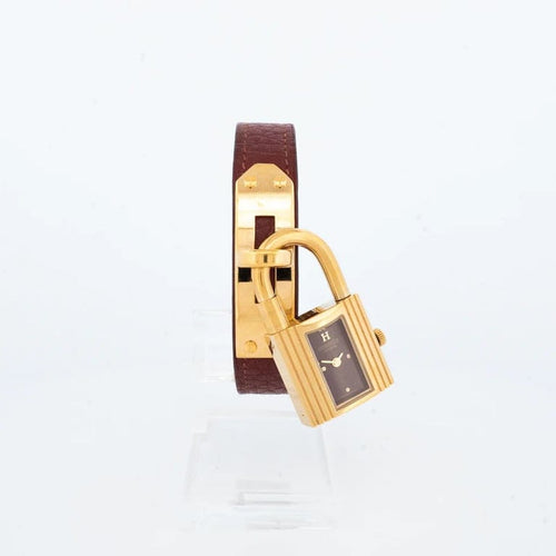 Montre Hermès Kelly - Montre en acier doré, cadran bordeaux 58 Facettes