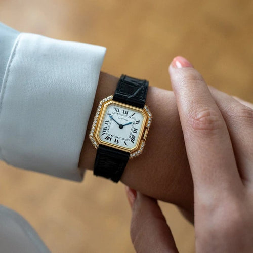 Montre Cartier Ceinture - Montre en or jaune 18K à diamants, cadran ivoire 58 Facettes