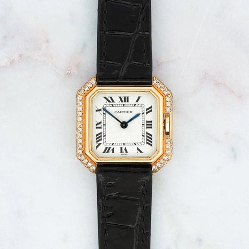 Montre Cartier Ceinture - Montre en or jaune 18K à diamants, cadran ivoire 58 Facettes