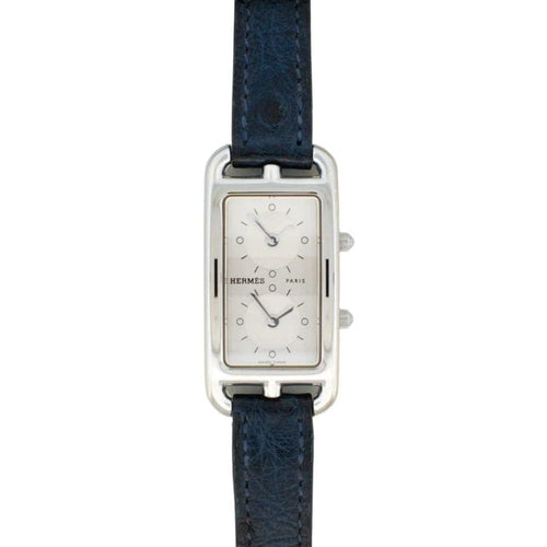 Montre Hermès Cape Cod - Montre Dual Time à cadran argenté PM 58 Facettes