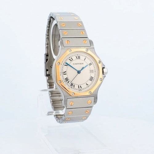 Montre Cartier Santos Octogone - Montre unisexe 30 mm acier et or jaune 58 Facettes