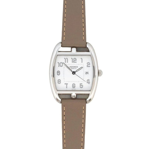 Montre Hermès Cape Cod Tonneau - Montre unisexe acier, cadran arabe ivoire 58 Facettes
