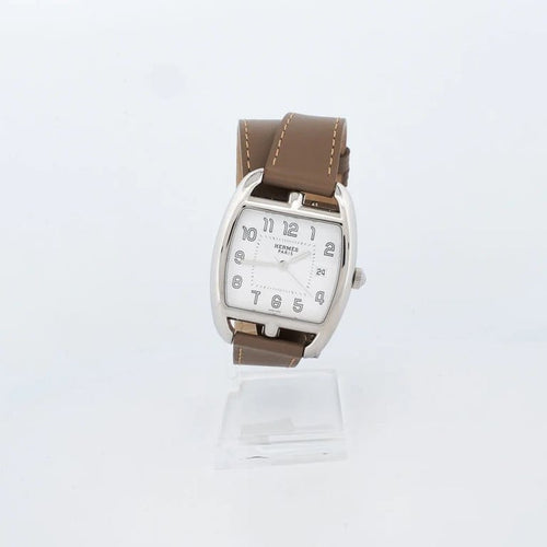 Montre Hermès Cape Cod Tonneau - Montre unisexe acier, cadran arabe ivoire 58 Facettes