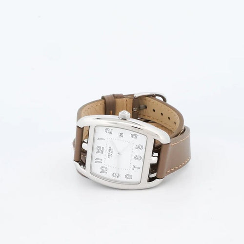 Montre Hermès Cape Cod Tonneau - Montre unisexe acier, cadran arabe ivoire 58 Facettes