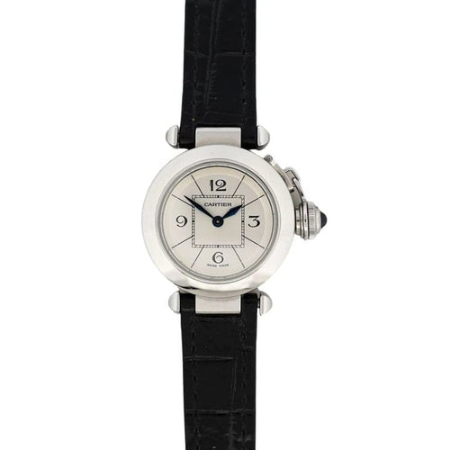 Montre Cartier Pasha - Montre femme quartz en acier, cadran argenté chiffres arabes 58 Facettes