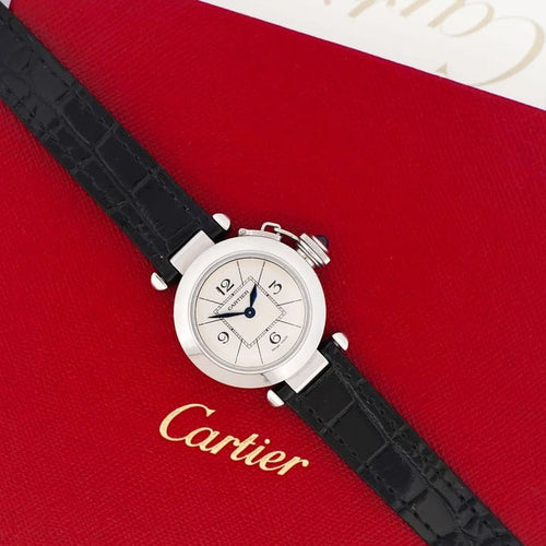 Montre Cartier Pasha - Montre femme quartz en acier, cadran argenté chiffres arabes 58 Facettes