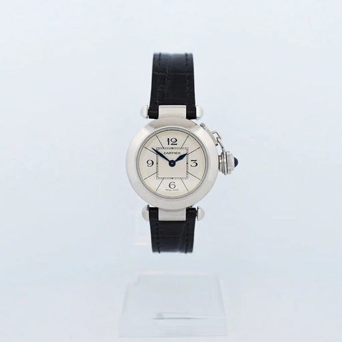Montre Cartier Pasha - Montre femme quartz en acier, cadran argenté chiffres arabes 58 Facettes