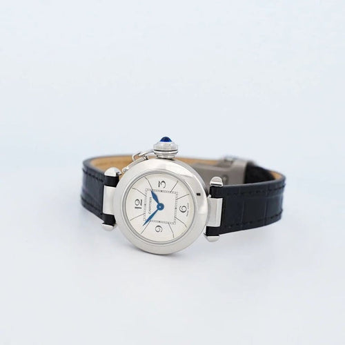Montre Cartier Pasha - Montre femme quartz en acier, cadran argenté chiffres arabes 58 Facettes