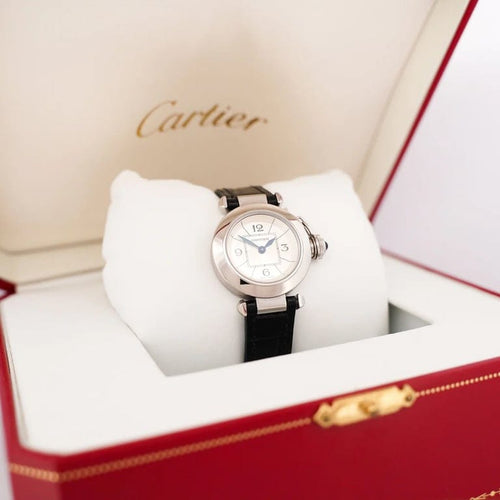 Montre Cartier Pasha - Montre femme quartz en acier, cadran argenté chiffres arabes 58 Facettes