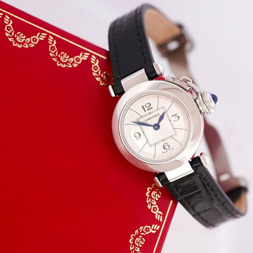 Montre Cartier Pasha - Montre femme quartz en acier, cadran argenté chiffres arabes 58 Facettes