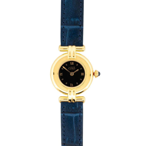Montre Cartier Must Colisée - Montre femme 24 mm à cadran romain noir 58 Facettes