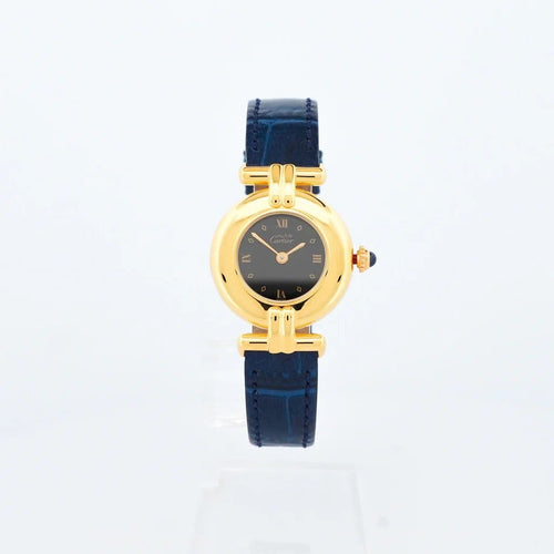 Montre Cartier Must Colisée - Montre femme 24 mm à cadran romain noir 58 Facettes