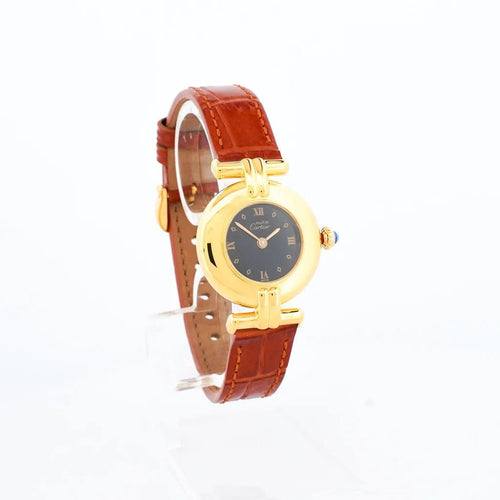 Montre Cartier Must Colisée - Montre femme à cadran romain noir 58 Facettes