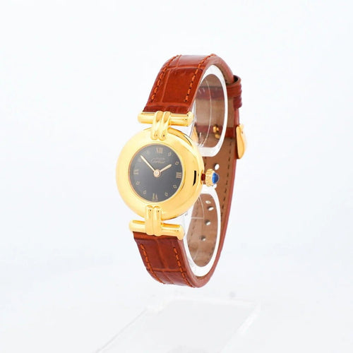 Montre Cartier Must Colisée - Montre femme à cadran romain noir 58 Facettes