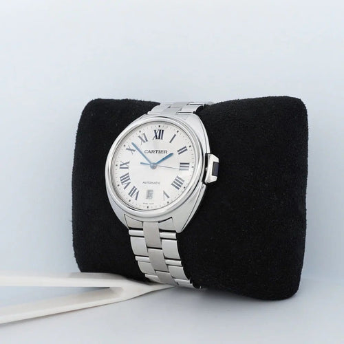 Montre Cartier Clé - Montre automatique en acier cadran argenté 58 Facettes