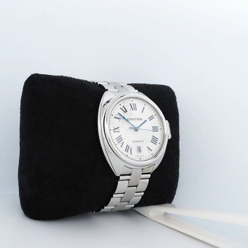 Montre Cartier Clé - Montre automatique en acier cadran argenté 58 Facettes