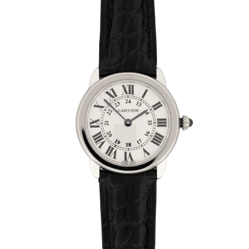 Montre Cartier Ronde Solo - Montre ronde SM en acier 58 Facettes