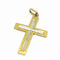 Croix texturée en or jaune et or blanc 18 carats 58 Facettes