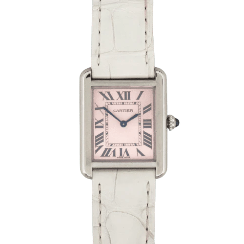 Montre Cartier Tank Solo - Montre MM en acier cadran rose 58 Facettes