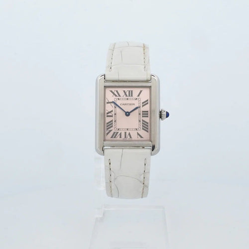 Montre Cartier Tank Solo - Montre MM en acier cadran rose 58 Facettes